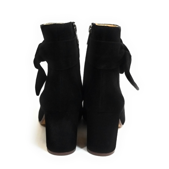MADEWELL The Esme Black Suede Bow Booties Size 7.5 - Picture 6 of 13